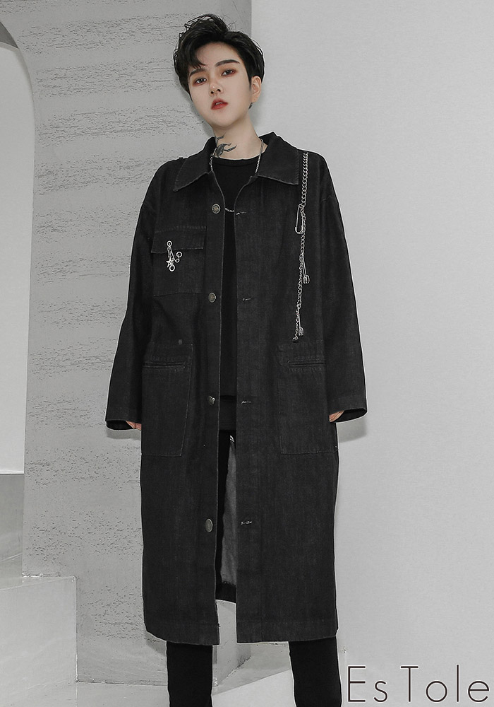 楽天市場】EsTole ダメージデニムロングコート デニムコート デニム