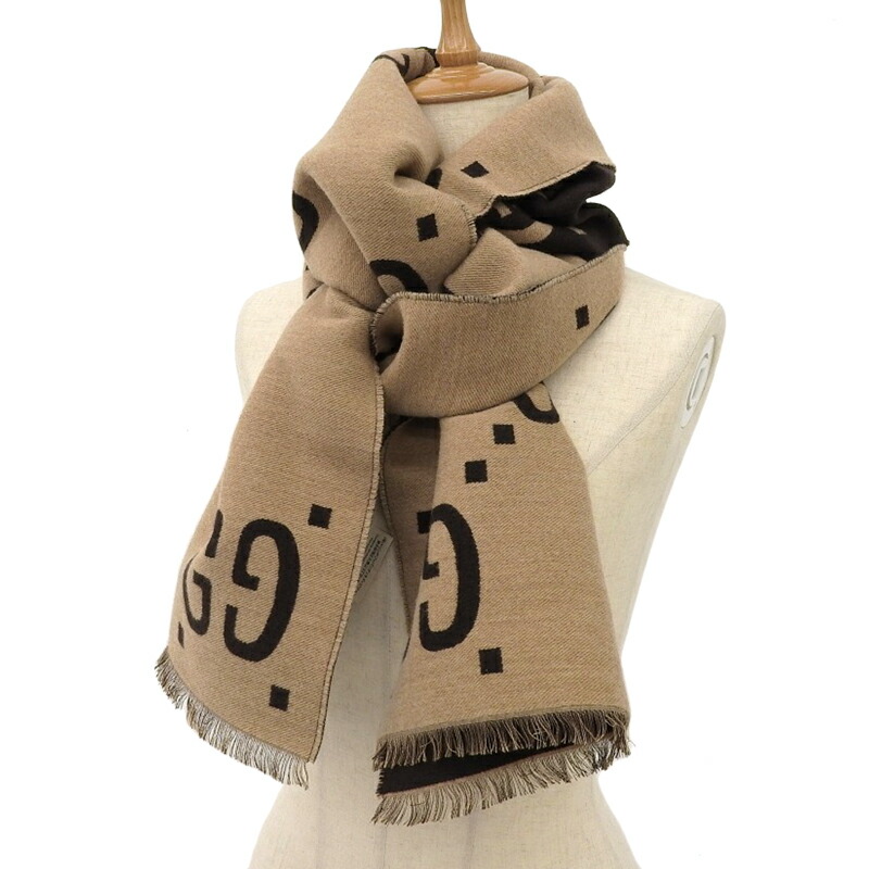 楽天市場】【中古】 グッチ GUCCI GGジャガード マフラー ウール