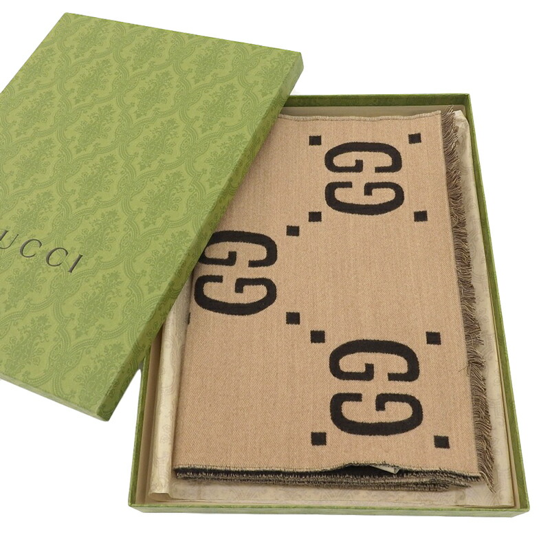 楽天市場】【中古】 グッチ GUCCI GGジャガード マフラー ウール