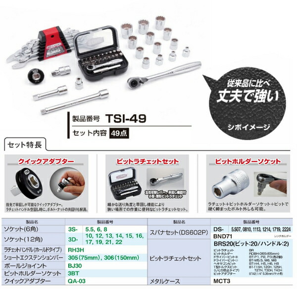 楽天市場】【送料無料】 TONE トネ オリジナル 限定 工具セット 49点