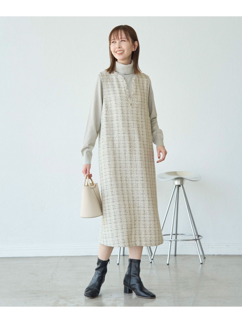 楽天市場】【SALE／50%OFF】キーネックツイードジャンパースカート