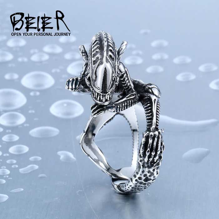 楽天市場】【送料無料】 リング 指輪 メンズ ステンレス エイリアン