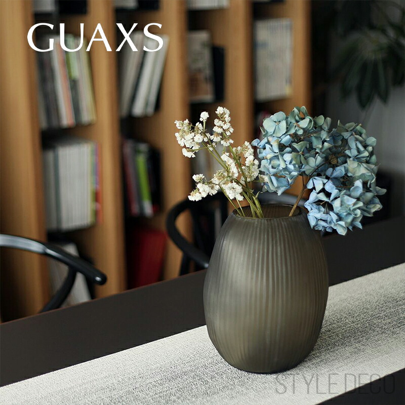楽天市場】GUAXS ガクス フラワーベース NAGAA（L）SMOKEGREY 花瓶