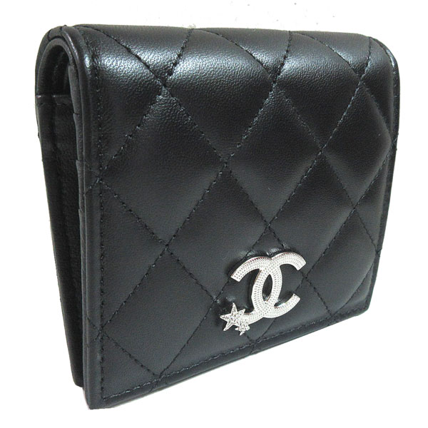 楽天市場】≪Brand new≫CHANEL Mini Small Wallet Black Silver