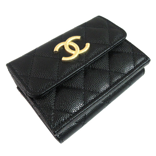 楽天市場】≪Brand new≫ CHANEL Flap Small Wallet Black Gold Big CC
