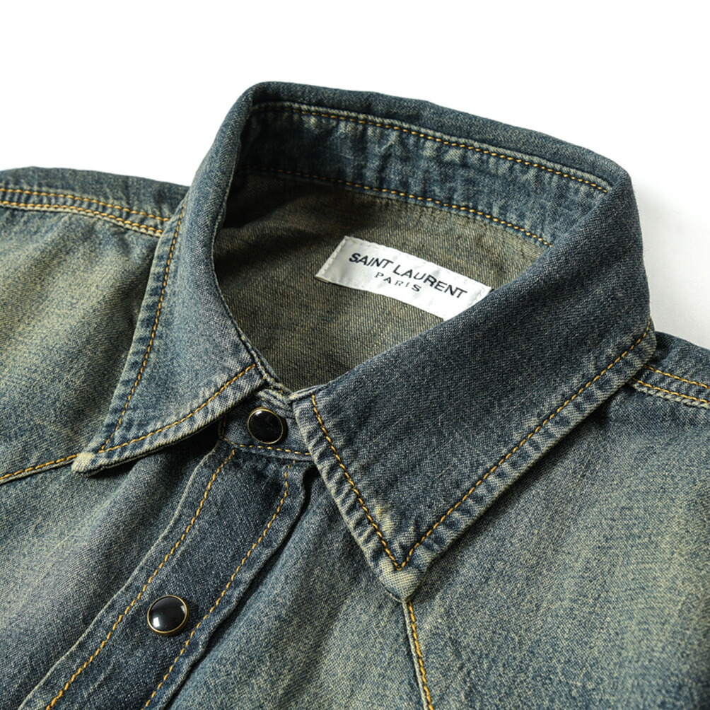 楽天市場】サンローラン SAINT LAURENT デニムシャツ ウエスタンシャツ