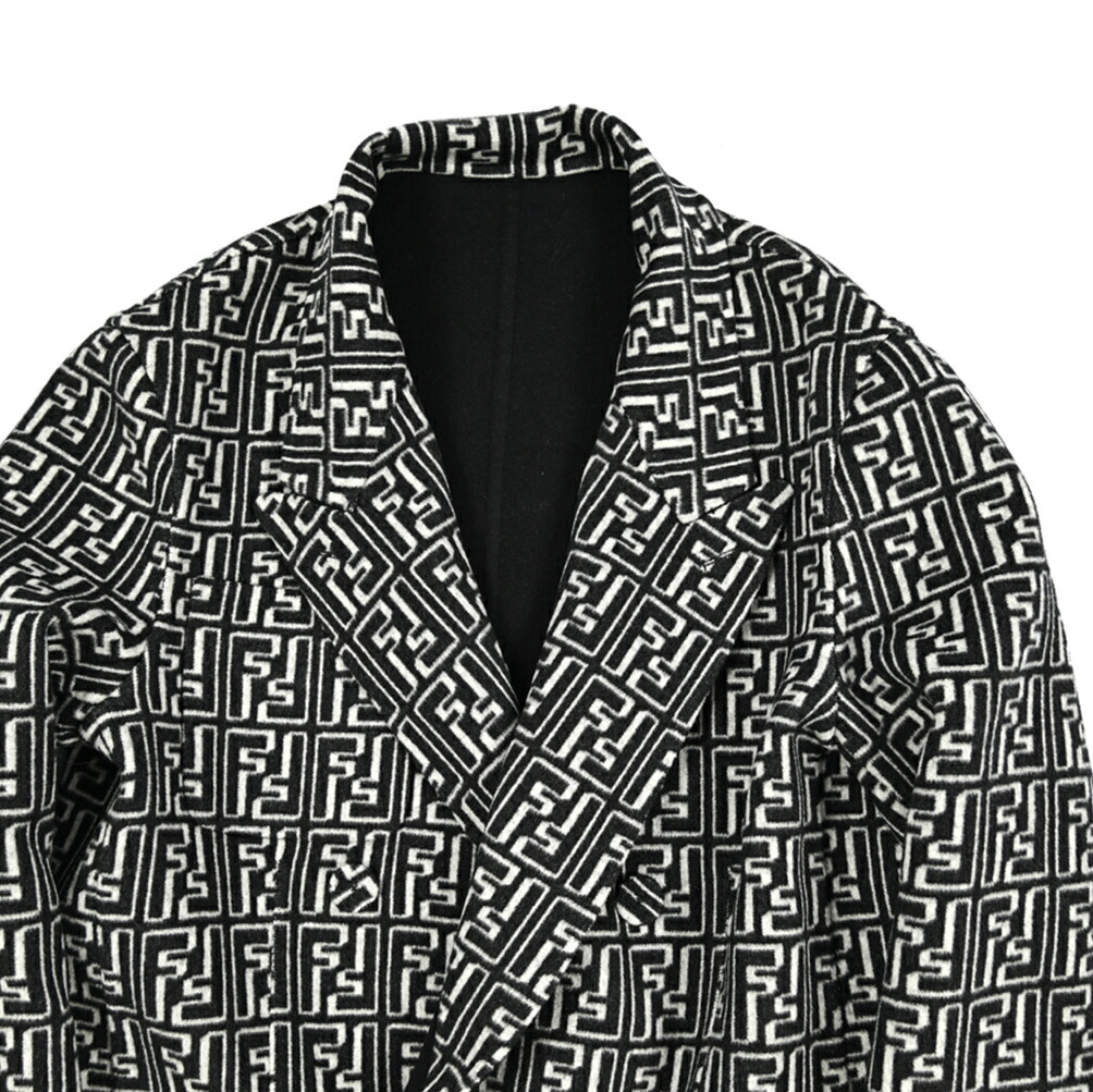 楽天市場】フェンディ FENDI リバーシブル チェスターコート 6Bダブル