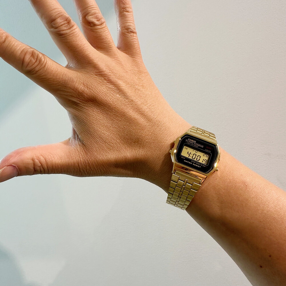 楽天市場】CASIO “CLASSIC” A159WGEA-1JF ゴールド/ブラック 日本製