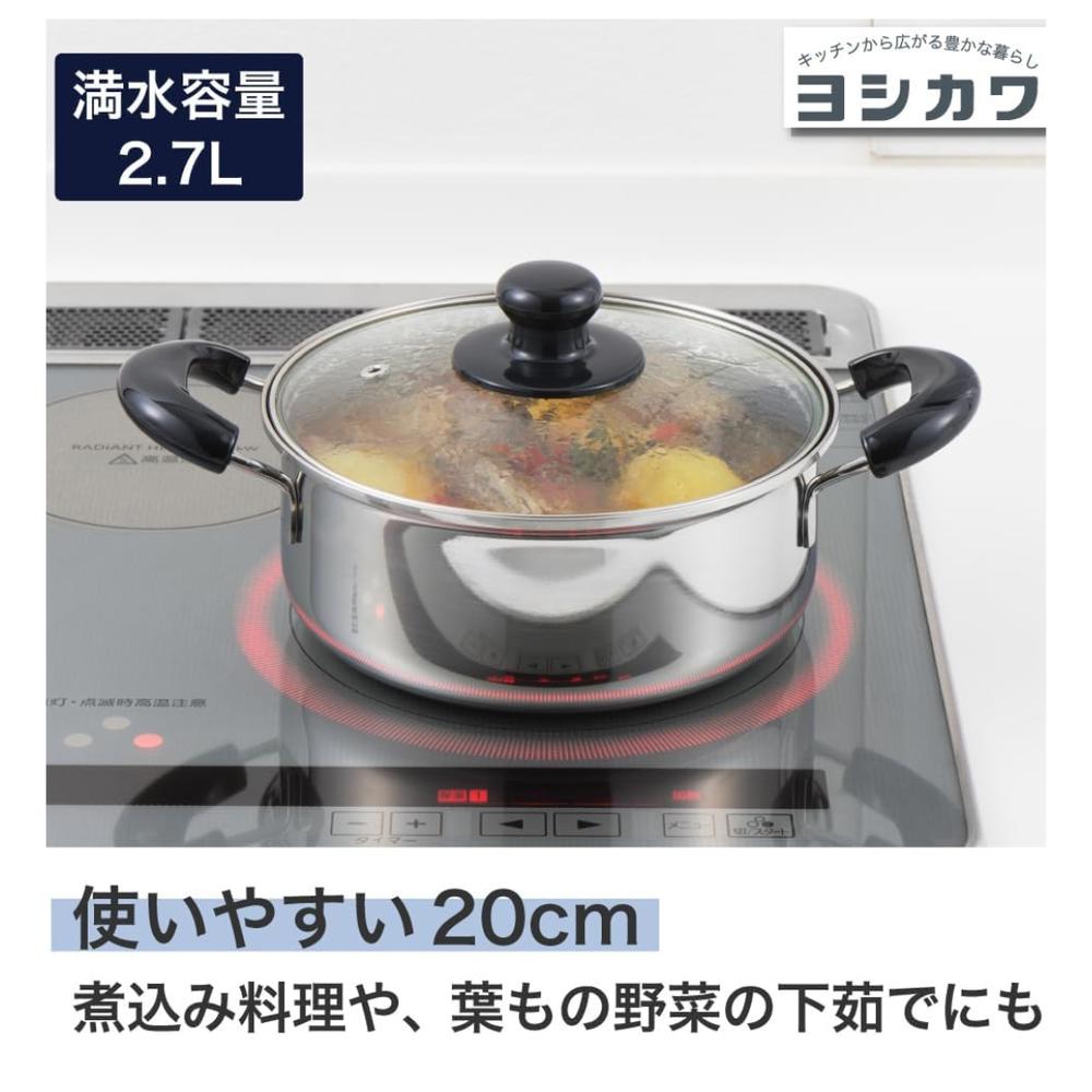 楽天市場】燕三条 選べる2size ガラス蓋 両手鍋 [浅型20cm/深型22cm