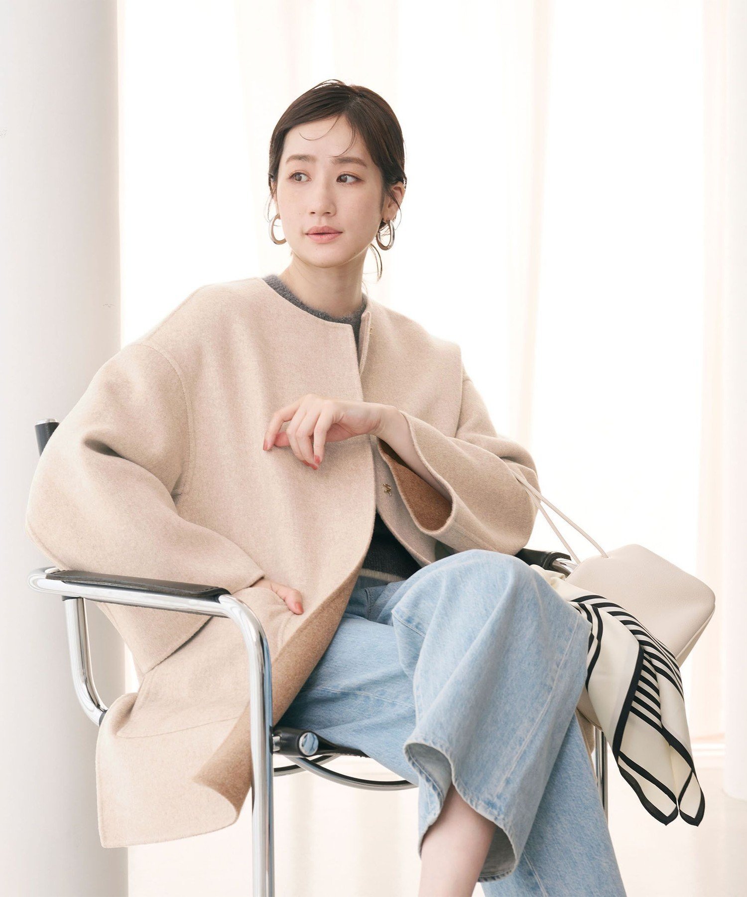 UNITED ARROWS｜バイカラー リバー ミドルコート | Rakuten Fashion