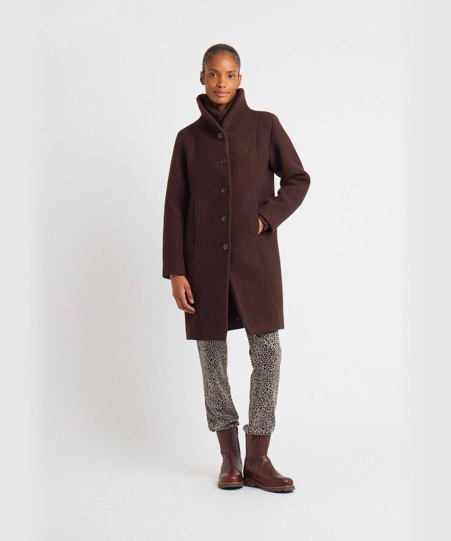 agnes b.｜ウール ショールカラー ミディコート | Rakuten Fashion