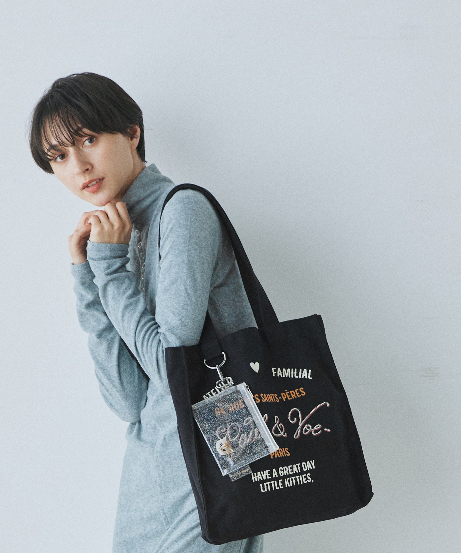 ELGAES｜クリアポーチ付き9カラートートバッグ PJA-B1141 推し活トート