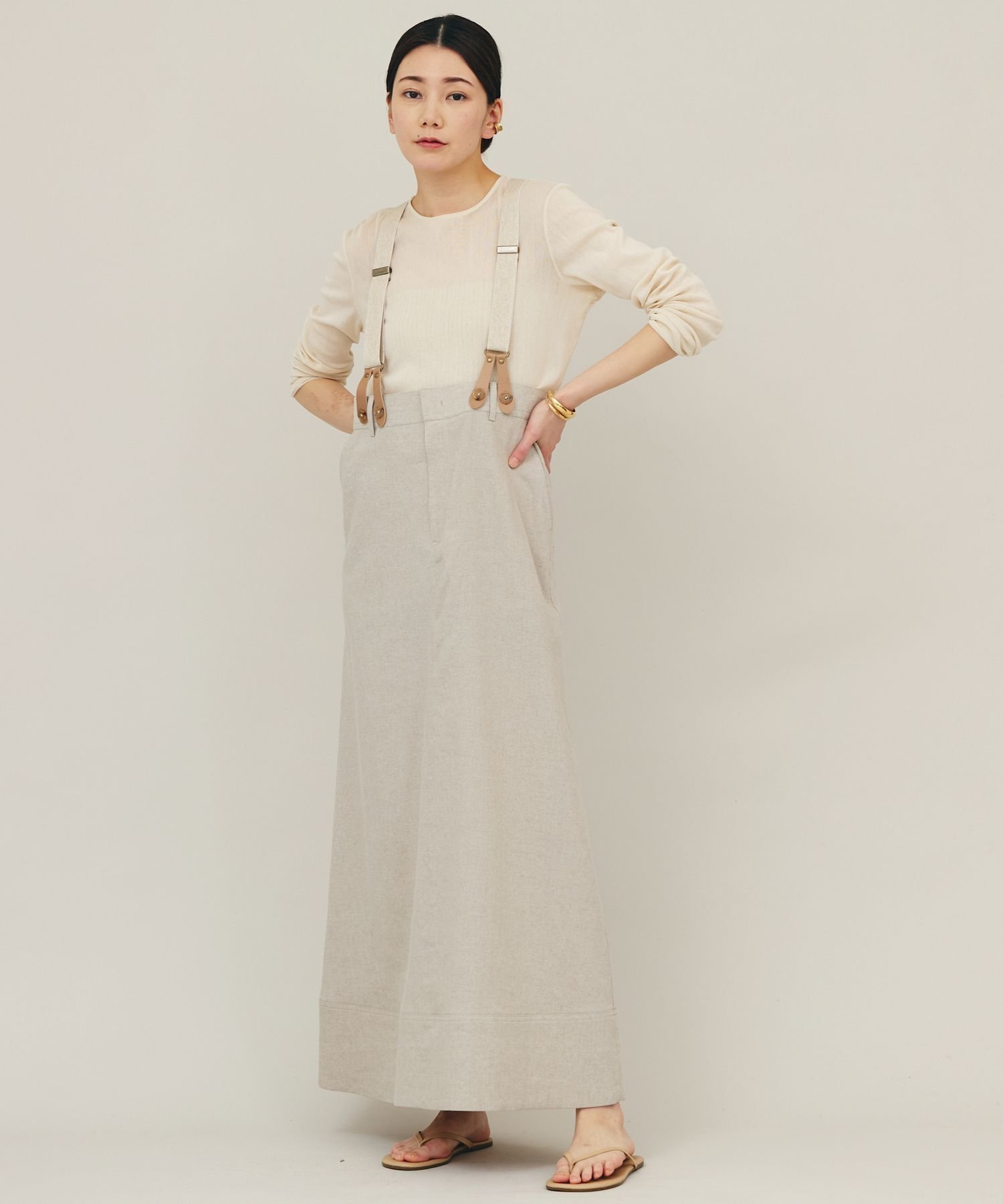 Curensology｜リネンサスペンダースカート | Rakuten Fashion(楽天