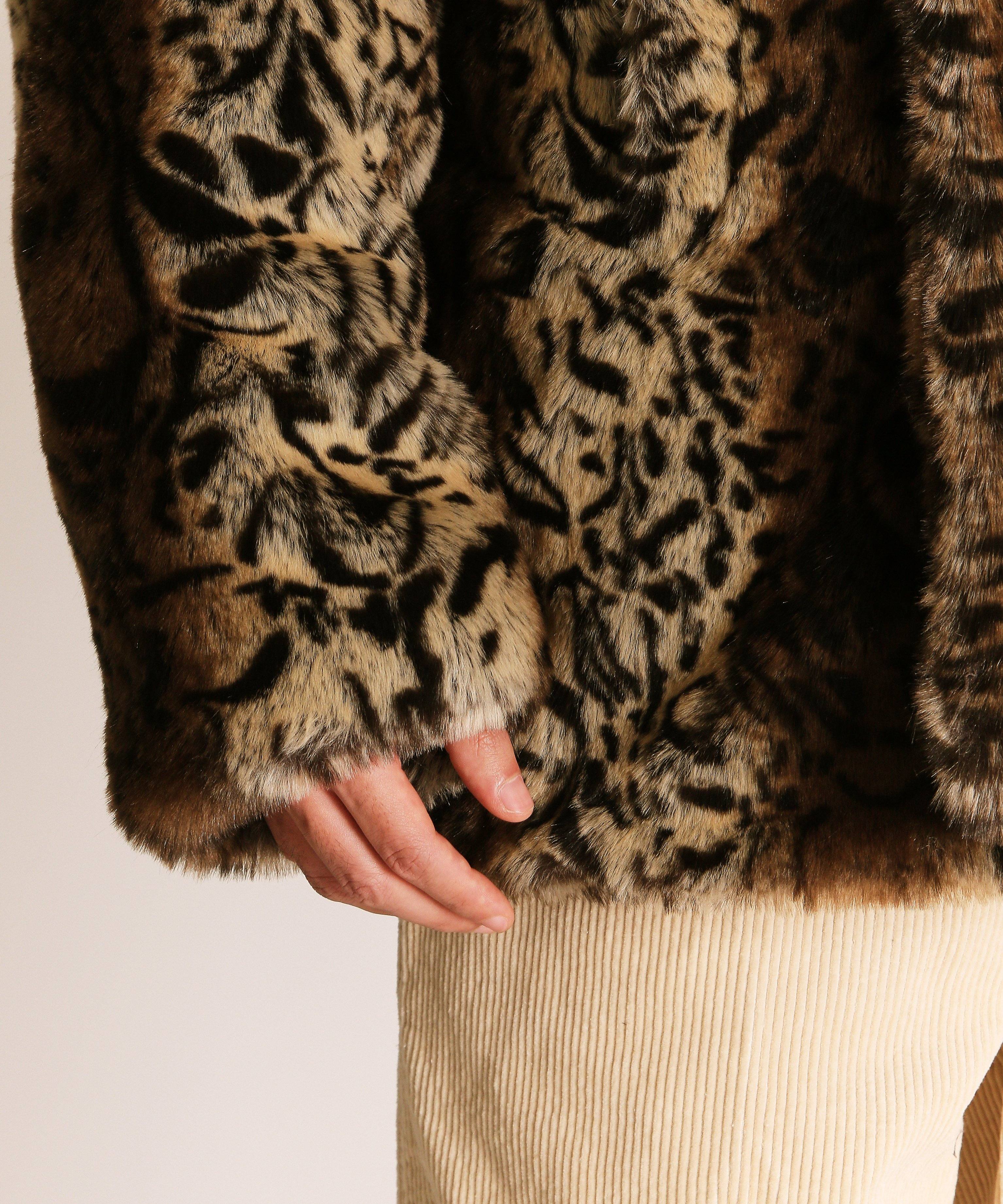 Schott｜LEOPARD FUR PEACOAT/レオパード ファーコート | Rakuten