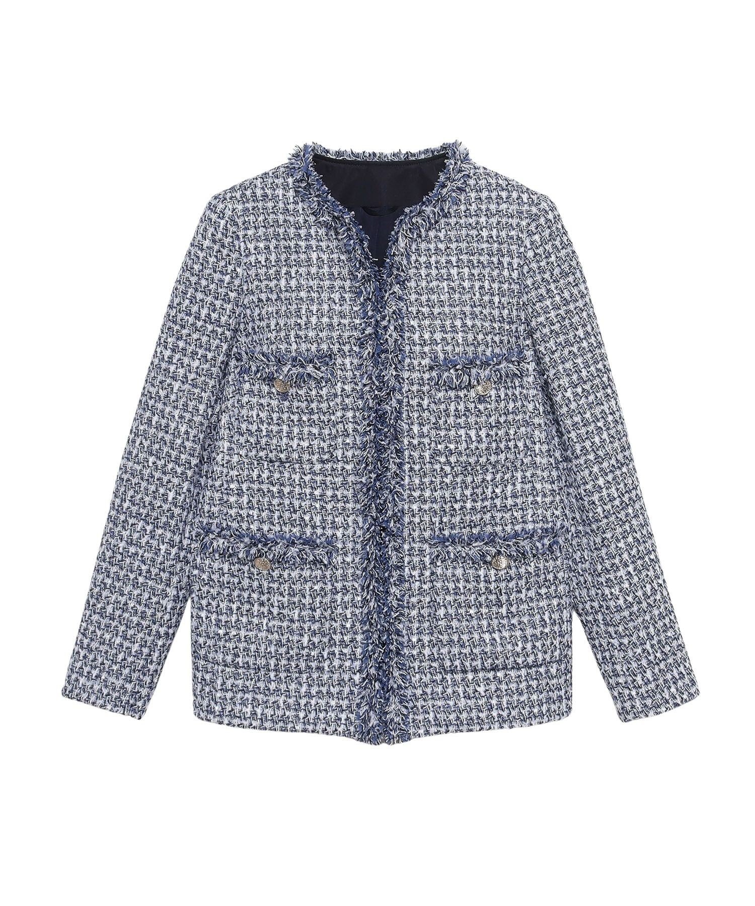 ANAYI｜【Eternal Line 2024】ミックスツイードロングノーカラー