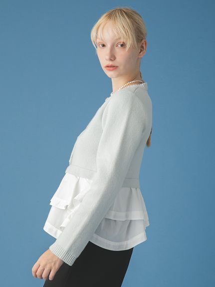 FURFUR｜【WEB限定カラー】ペプラムレイヤードカーディガン | Rakuten