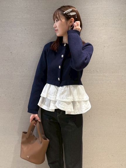 FURFUR｜【WEB限定カラー】ペプラムレイヤードカーディガン | Rakuten