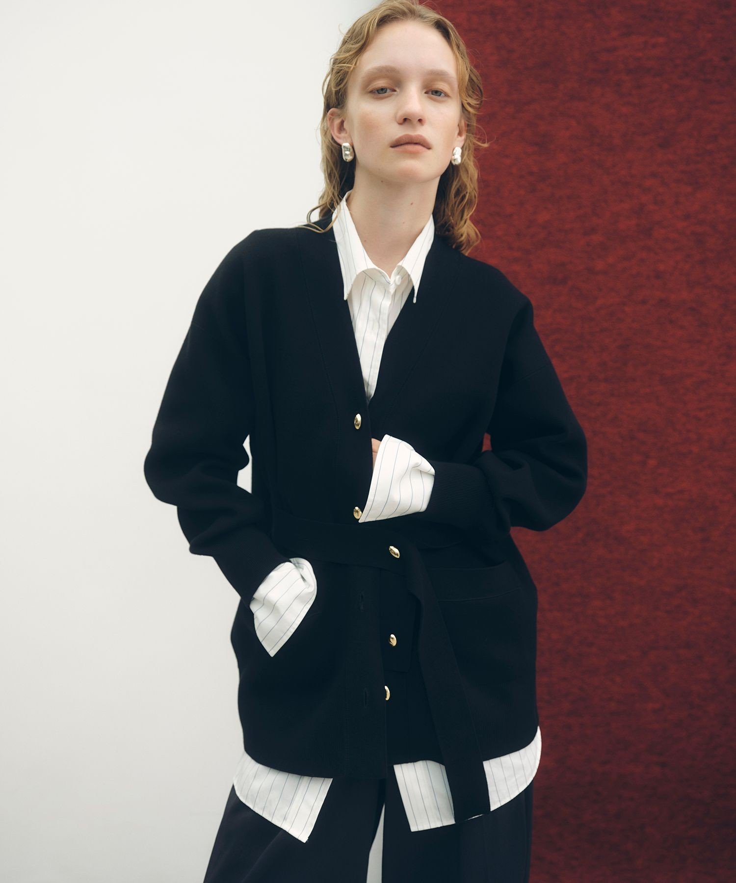 Mila Owen｜【セットアイテム】ポロ襟ワイドリブベアSETモヘアニット