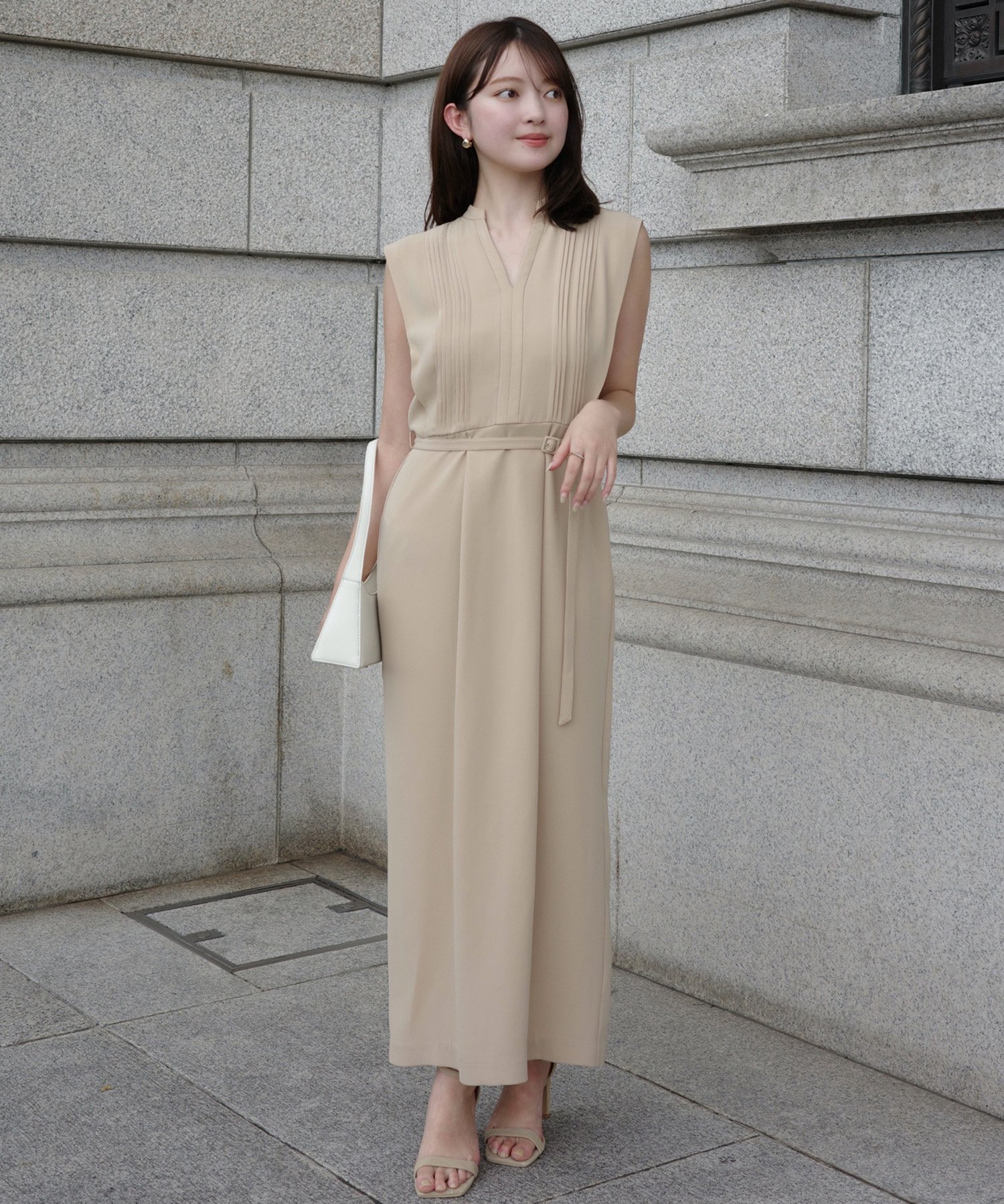 anuans｜トリアセテートスキッパーネックワンピース | Rakuten Fashion