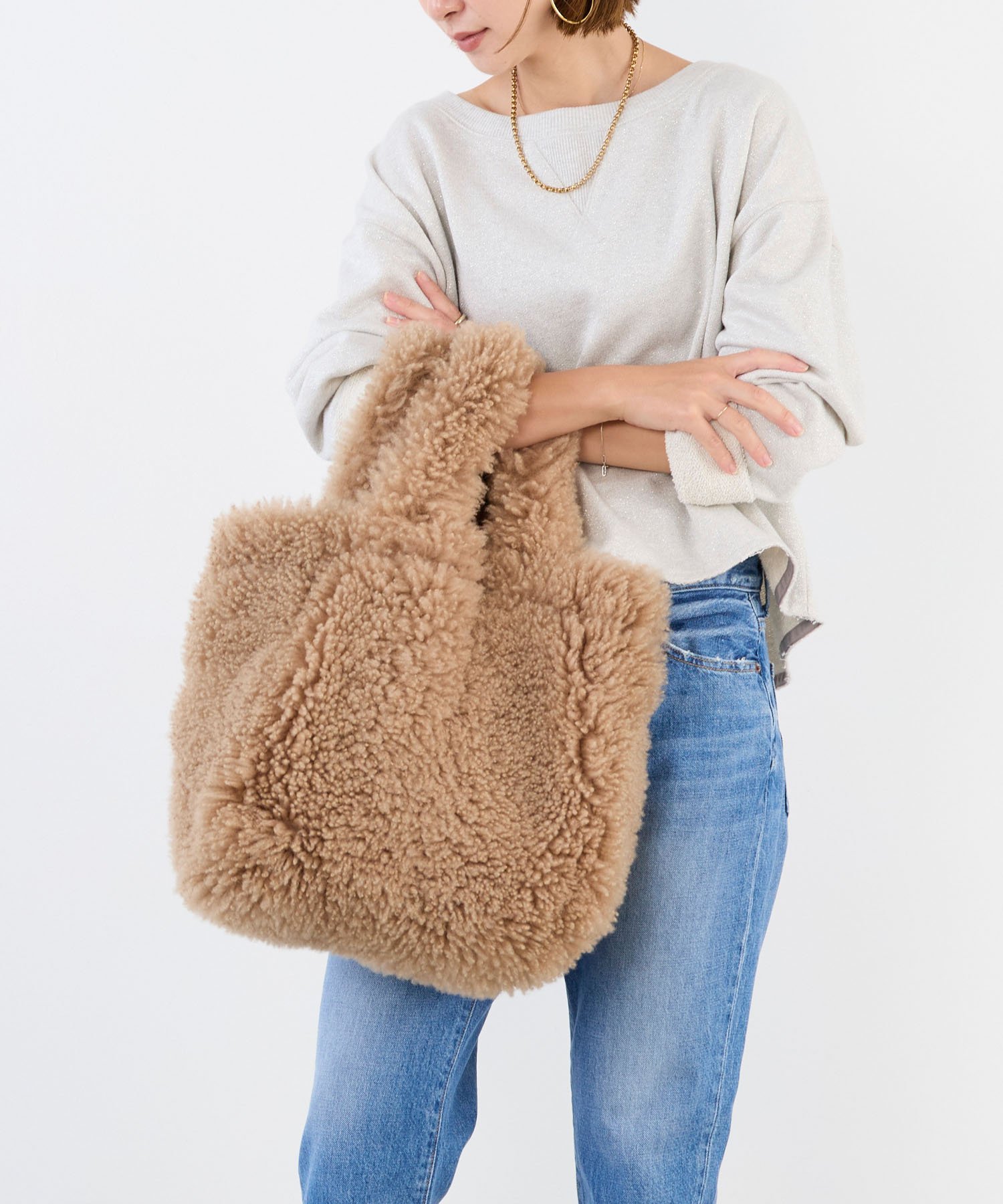 MICA＆DEAL｜【Lisa Conte'】リバーシブルムートンバッグ-AZZURRA