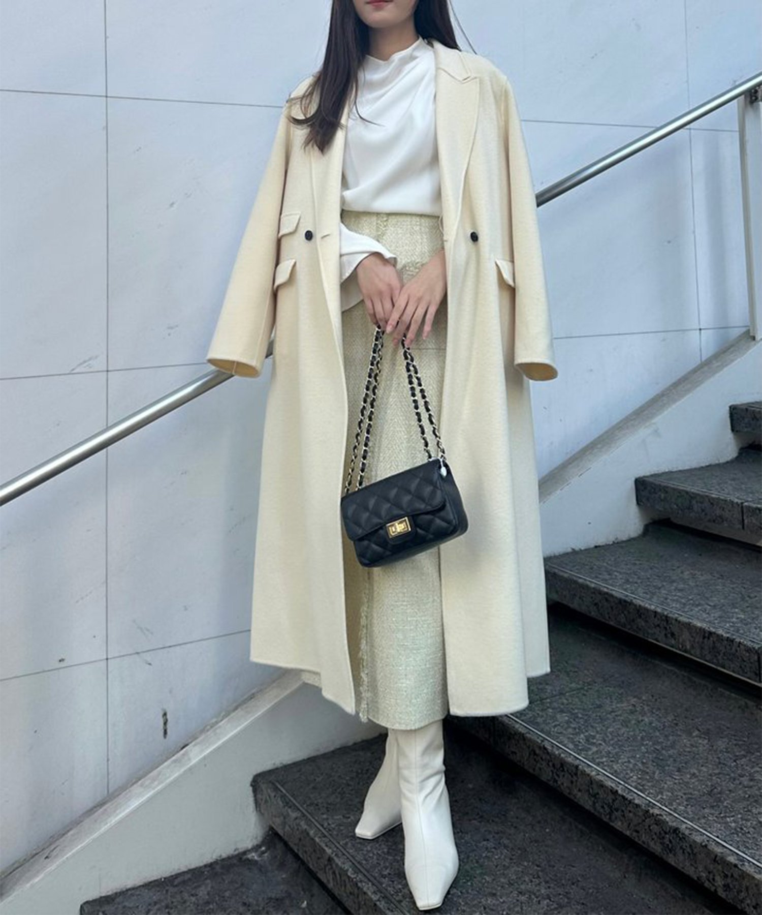 anuans｜フロントポケットツイードスカート | Rakuten Fashion(楽天