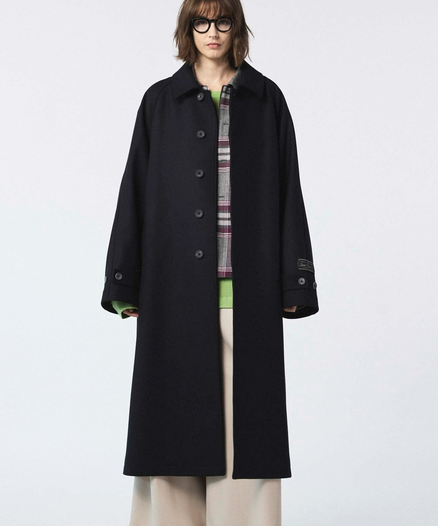 MAISON SPECIAL｜Super140s Prime-Over Melton Balmachan Coat