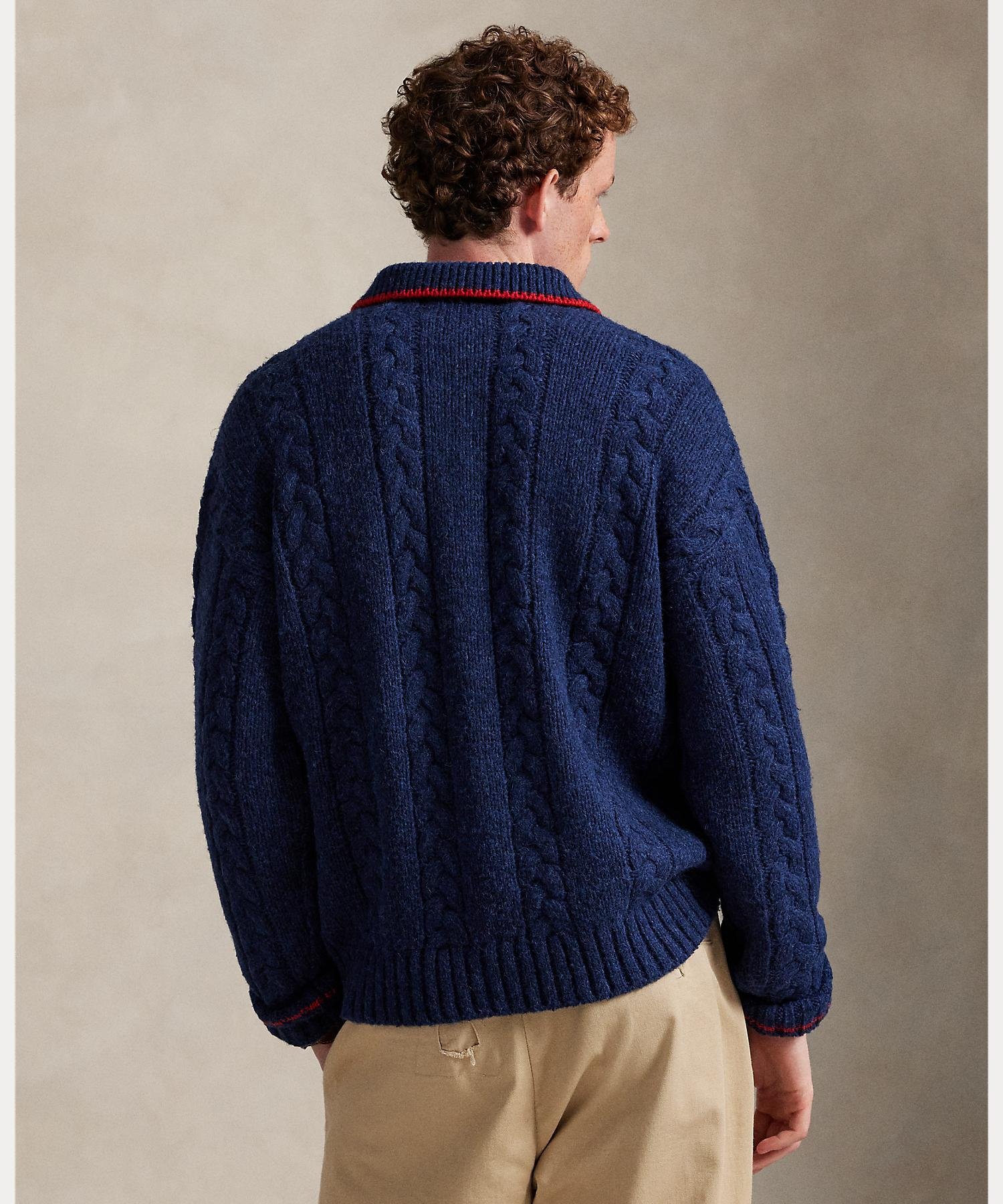 RALPH LAUREN｜ケーブルニット ポロカラー レター セーター | Rakuten