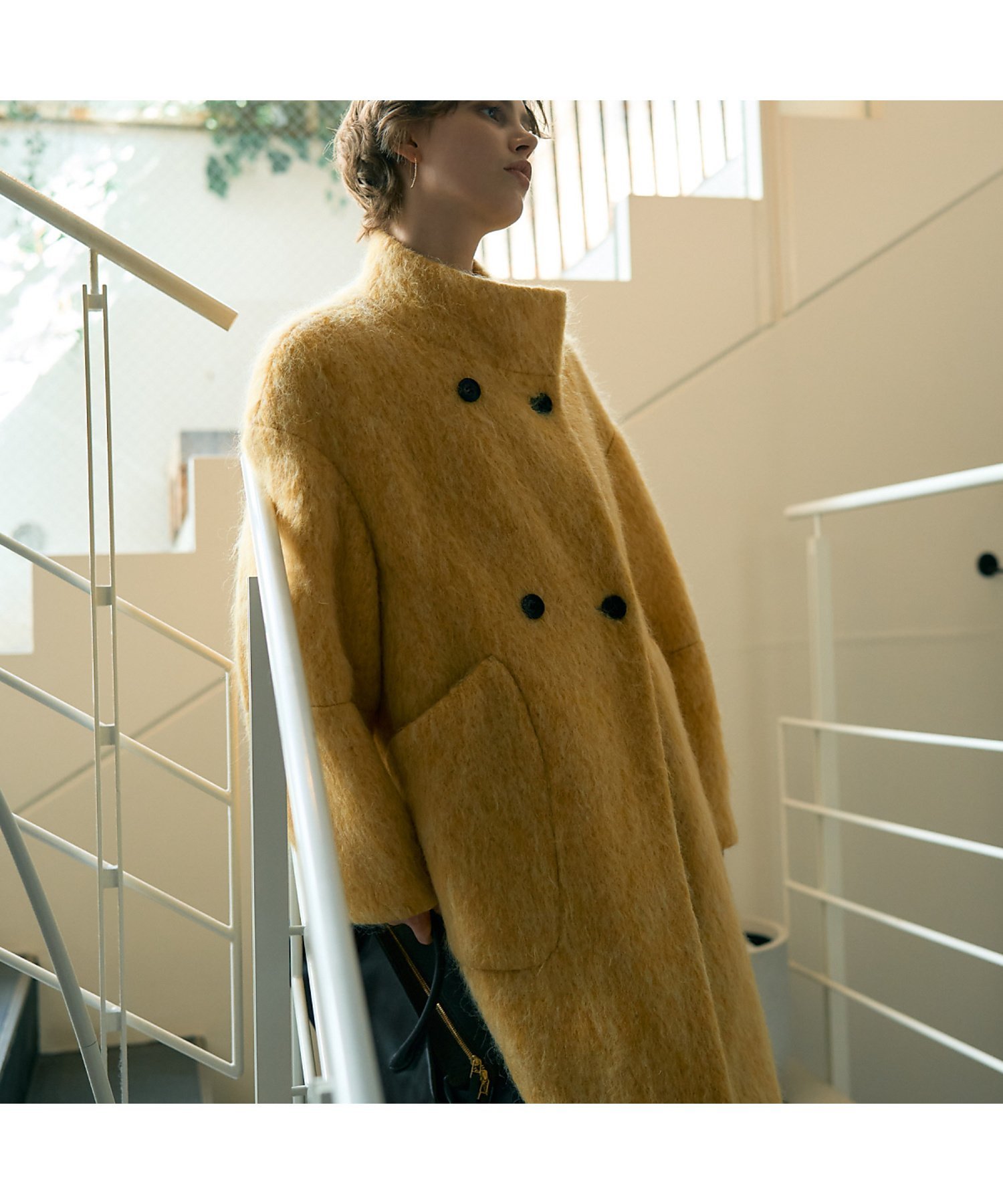 DESIGNWORKS｜アルパカ混モヘアシャギーコート | Rakuten Fashion(楽天