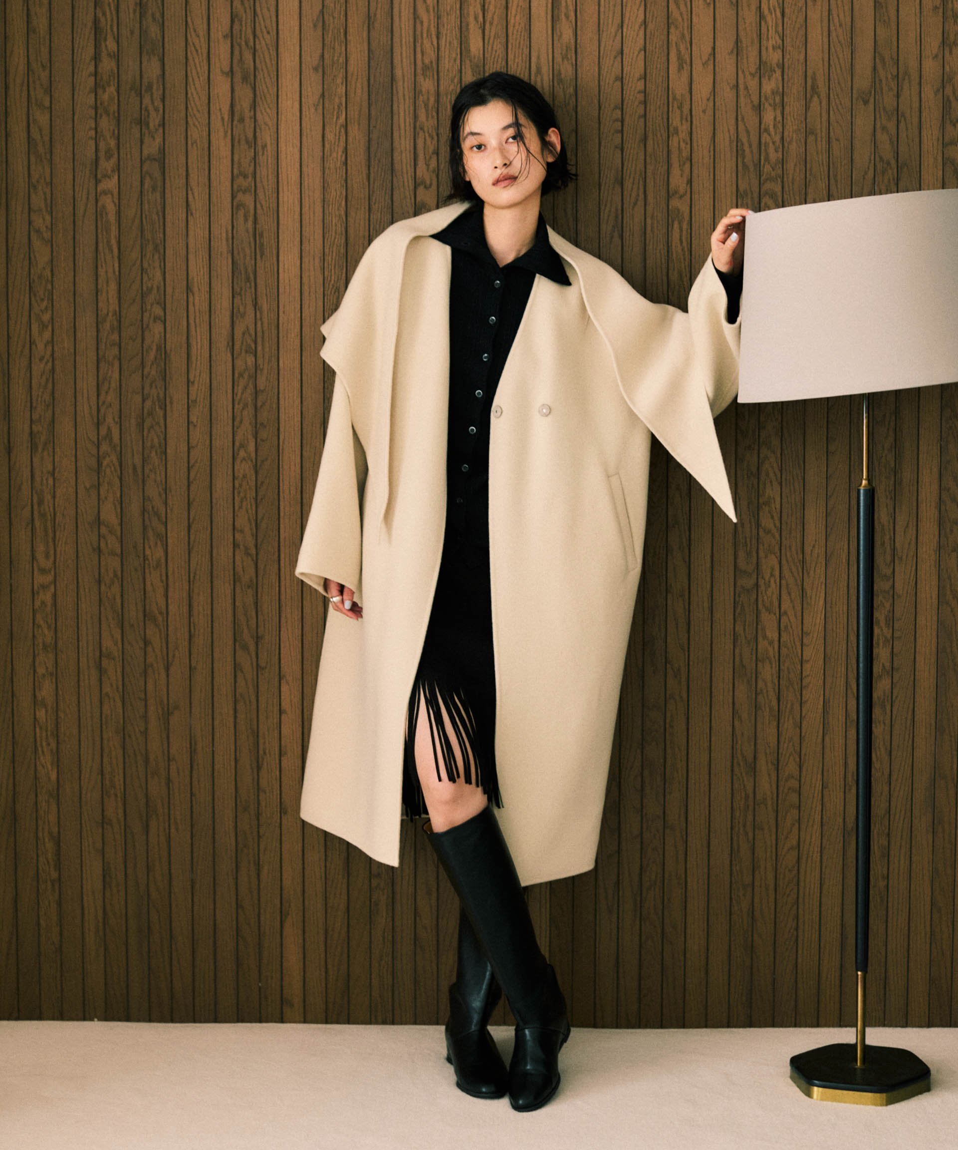 NANO universe｜SUPER110blend リバーノーカラーロングコート