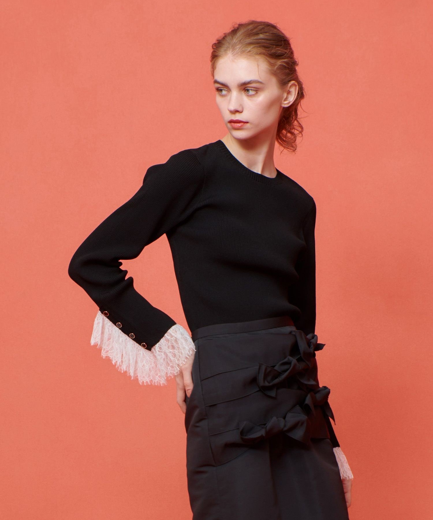 allureville｜【LOULOU WILLOUGHBY】スリーブヘムレースプルオーバー