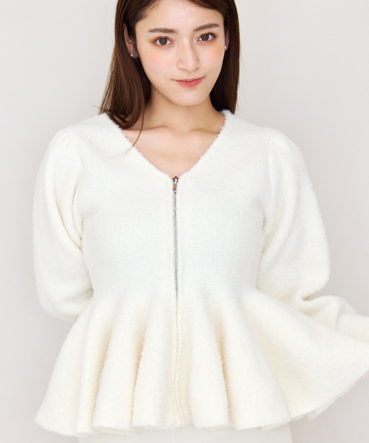 EIMY ISTOIRE｜ペプラムジッププルオーバー | Rakuten Fashion(楽天