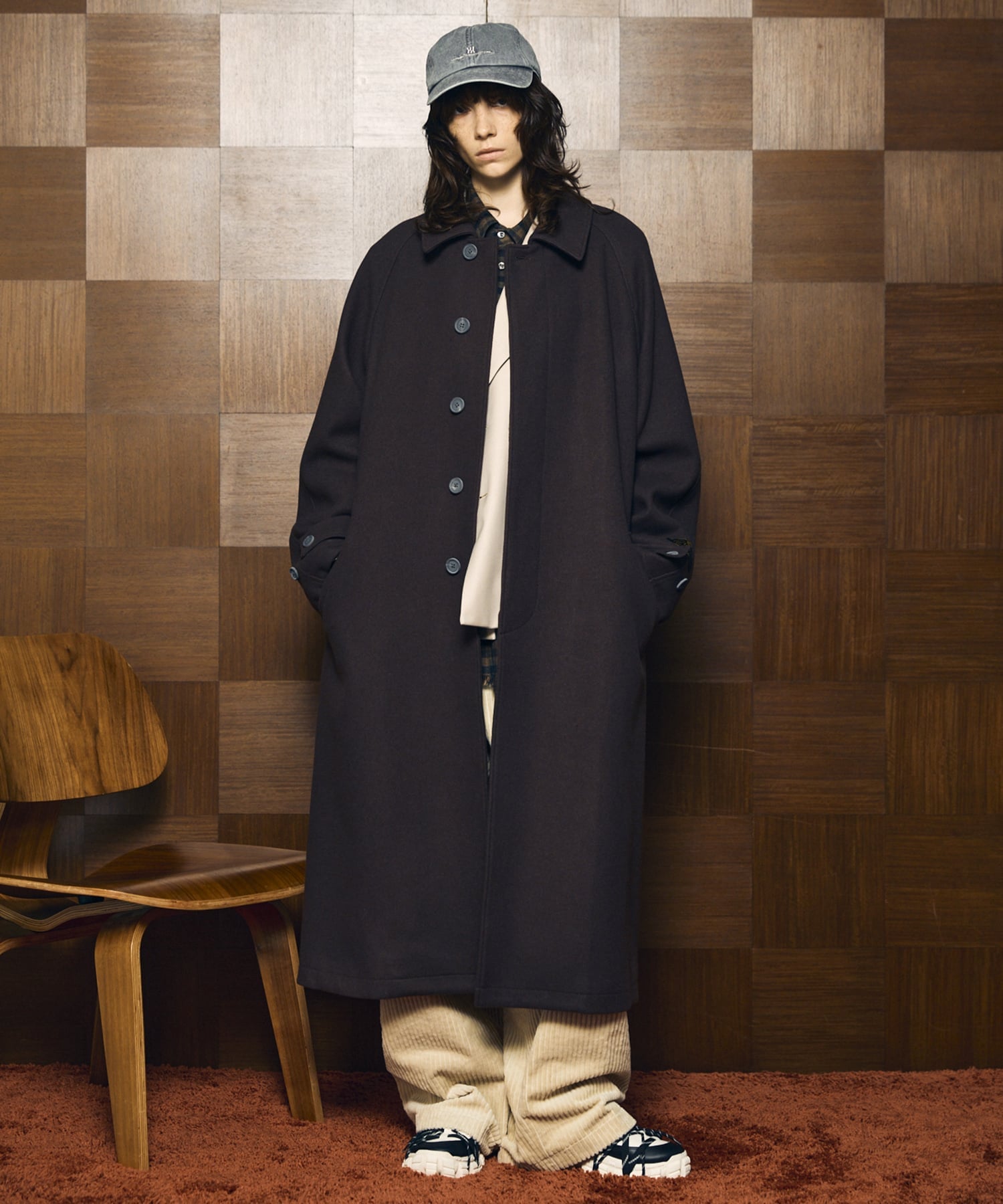 MAISON SPECIAL｜Super170s Prime-Over Melton Balmachan Coat