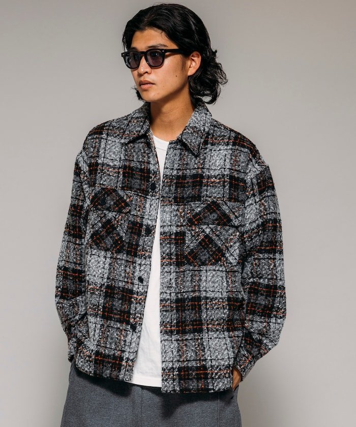 FREAK'S STORE｜ポリツイード CPO チェック シャツジャケット 25AW