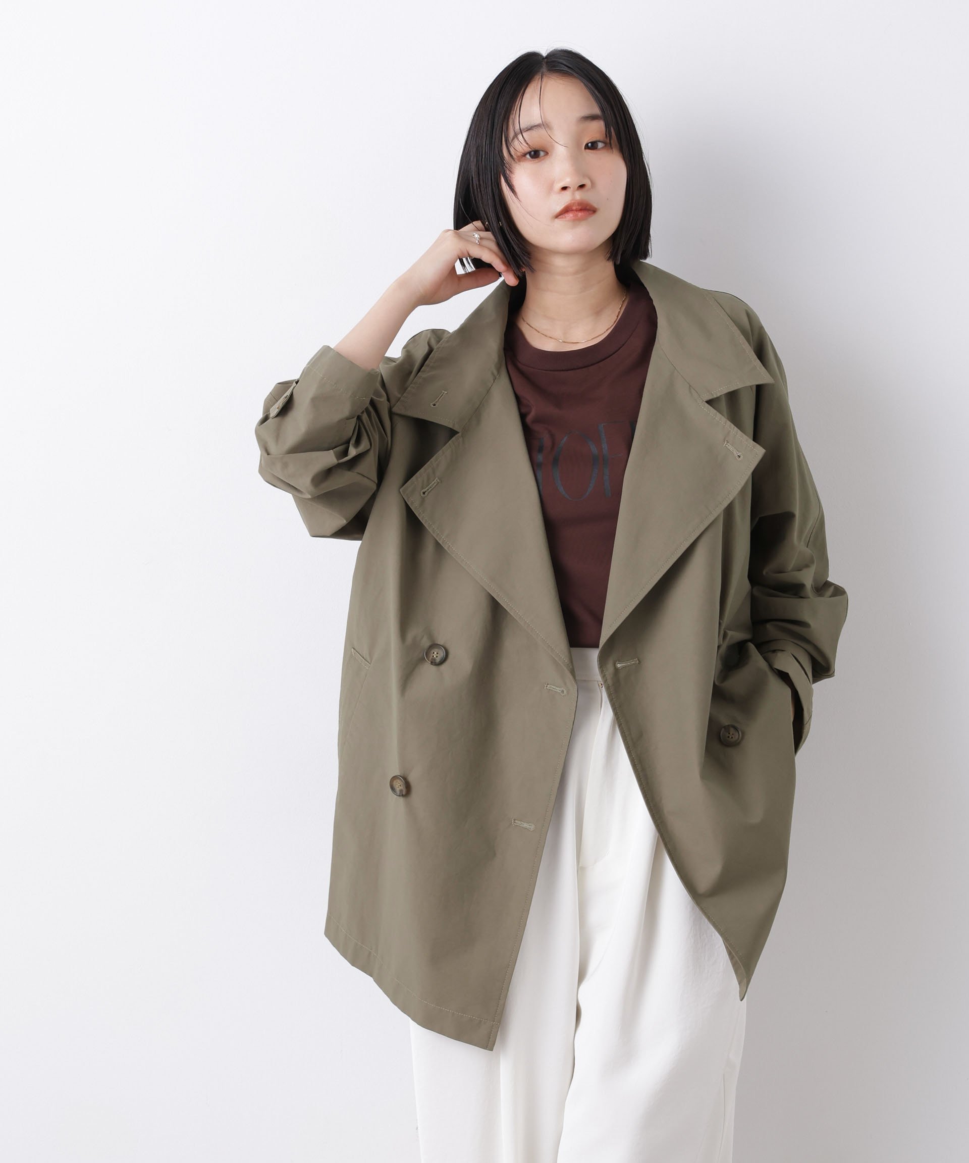 NANO universe｜撥水&花粉ガード ショートトレンチコート | Rakuten