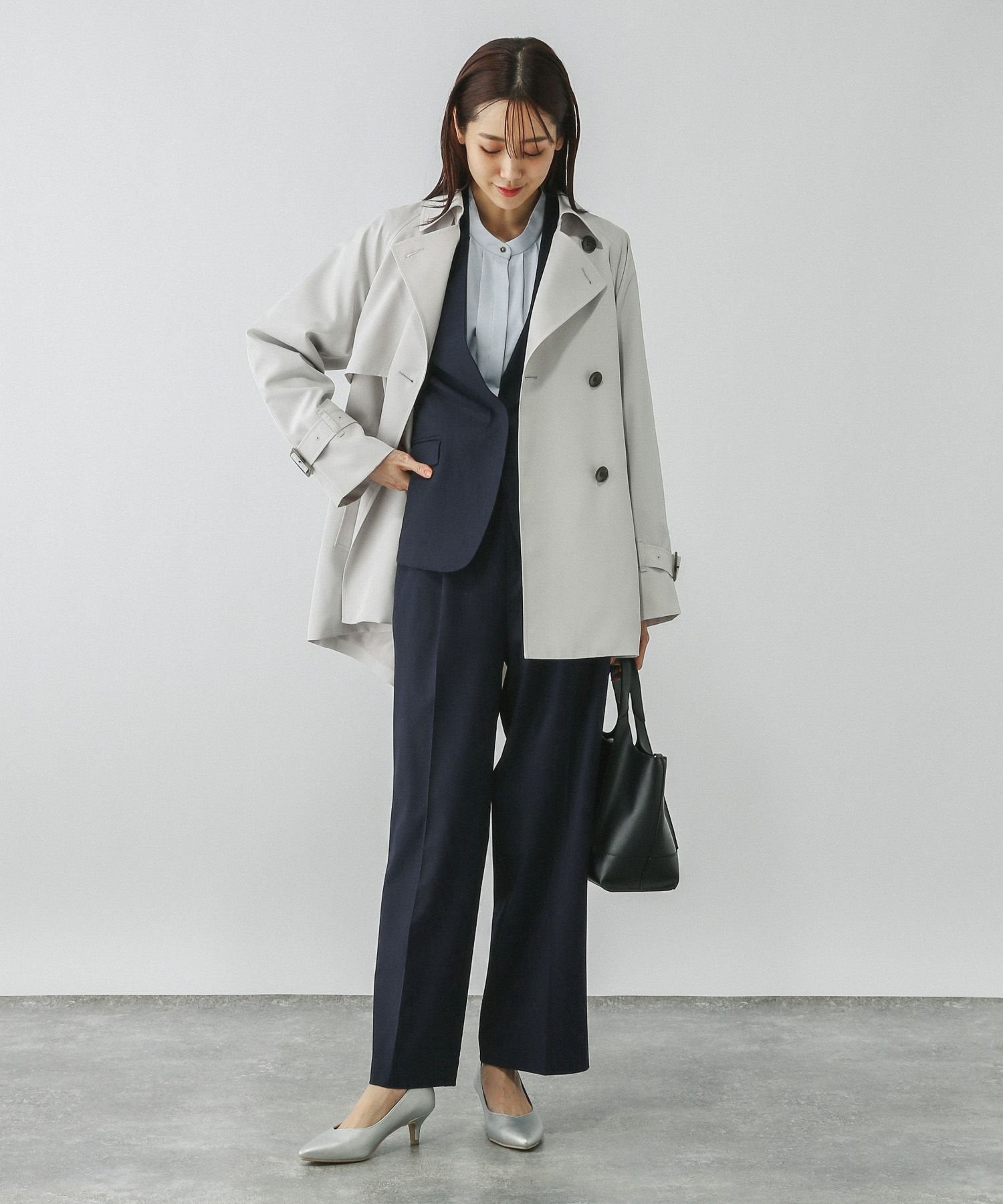 GLOBAL WORK｜ウツクシルエットノーカラージャケット/133613 | Rakuten