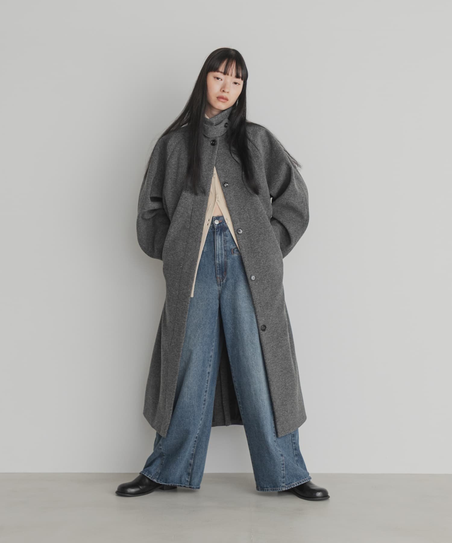 KBF｜ステンカラーコクーンロングコート | Rakuten Fashion(楽天