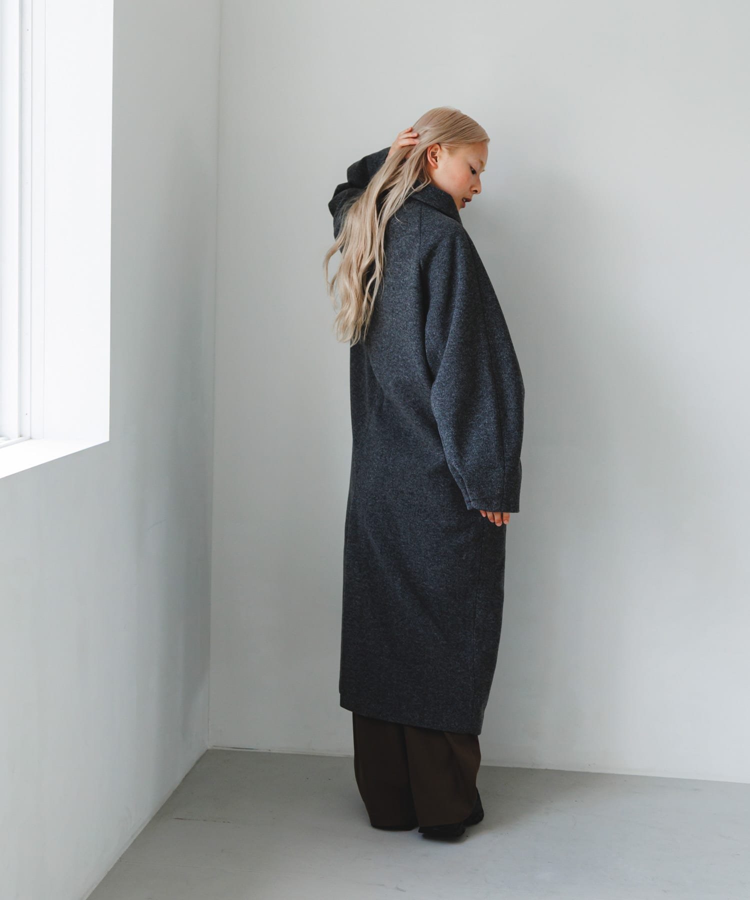 KBF｜ステンカラーコクーンロングコート | Rakuten Fashion(楽天