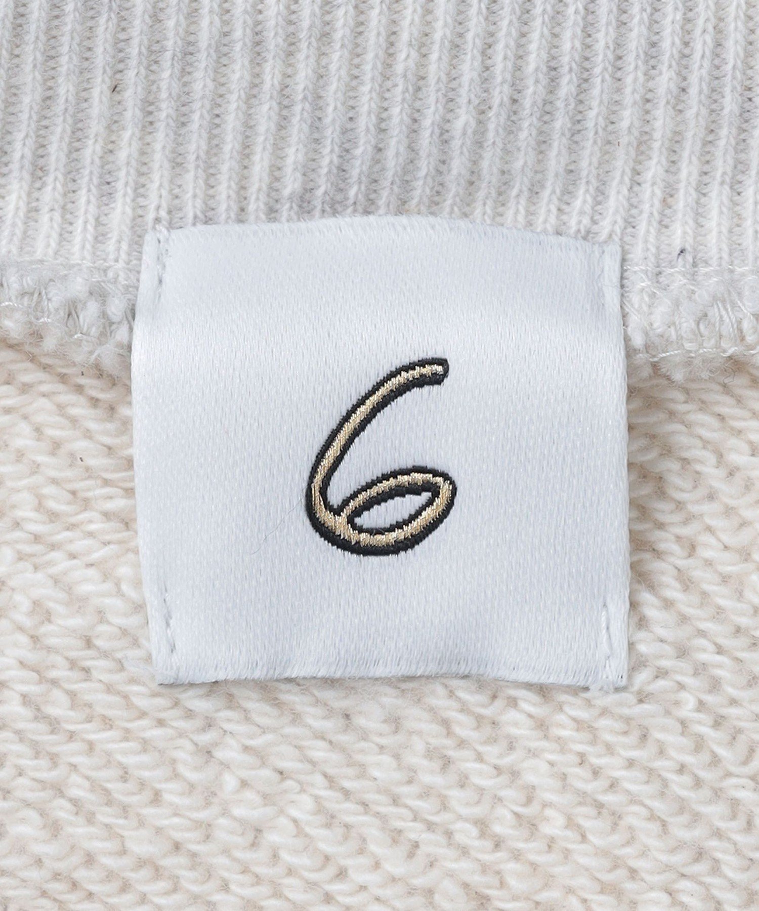 【6 ROKU】コットンウラケカラーステッチ クルーネックプルオーバー ブラック 6(ROKU)＞コットンウラケ カラーステッチ クルーネック プルオーバー 25SS