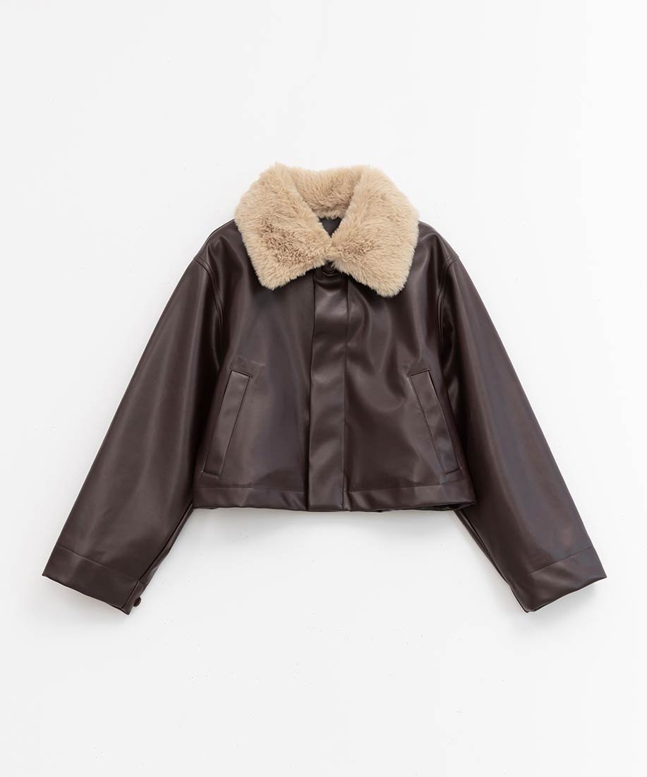 RANDA｜2WAY ファー襟付きフェイクレザージャケット | Rakuten Fashion