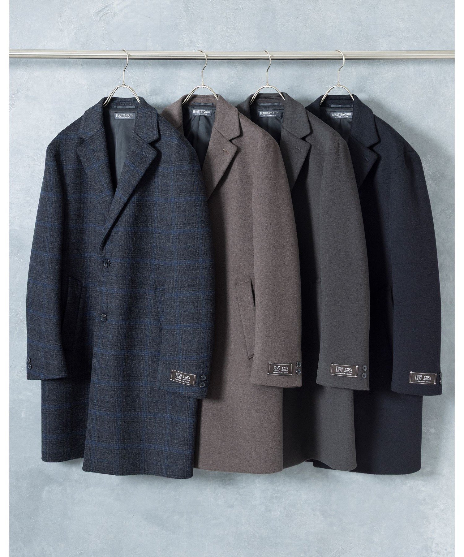 BEAUTY&YOUTH UNITED ARROWS｜120S メルトン チェック チェスター