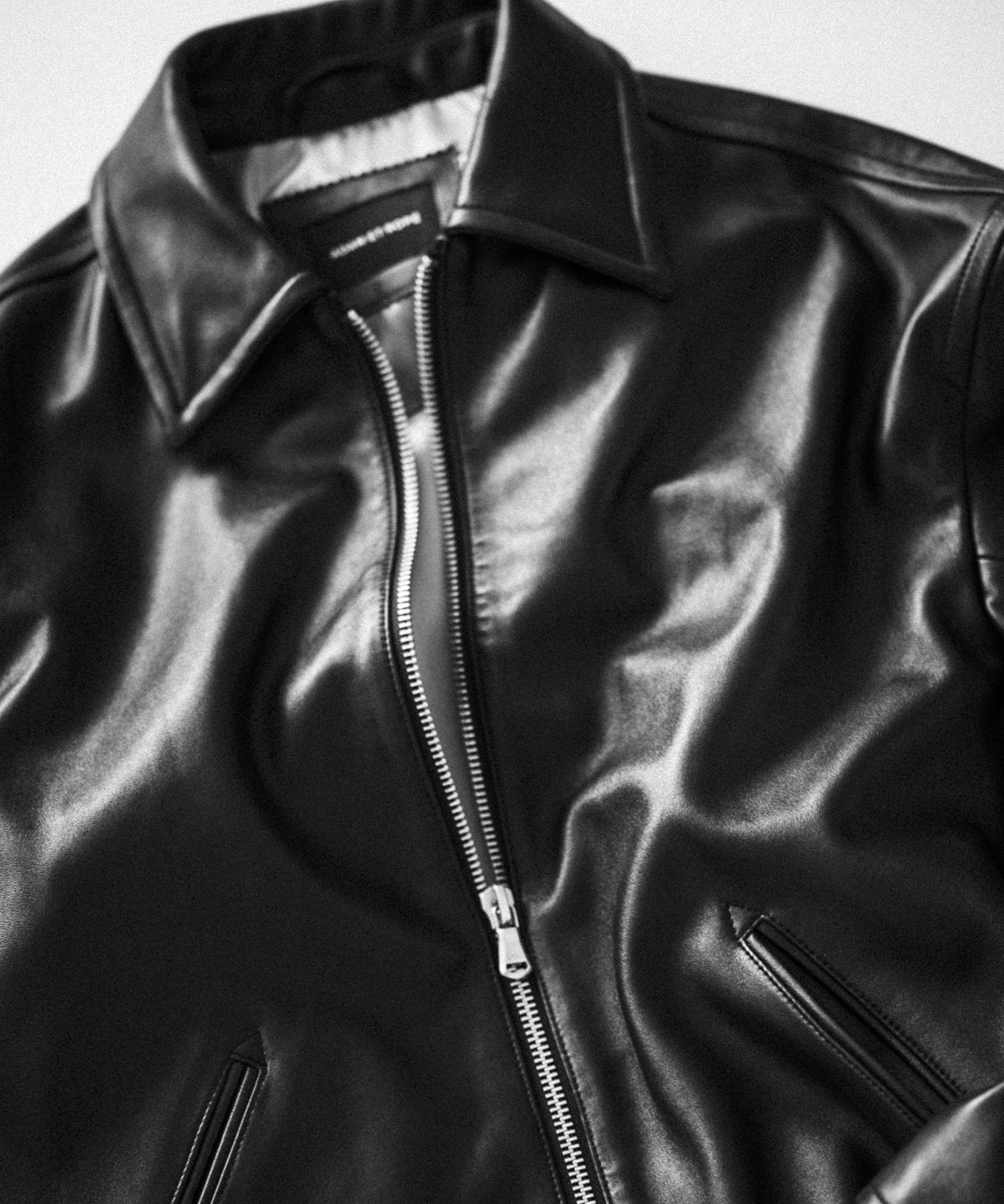 ADAM ET ROPE'｜ラムレザー ジップアップ ブルゾン | Rakuten Fashion