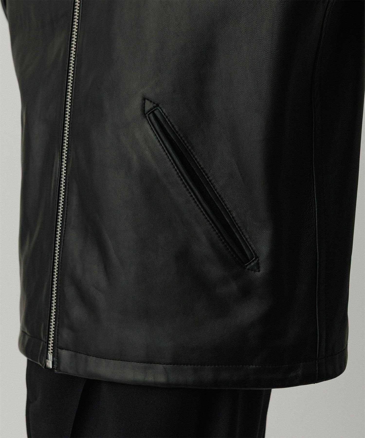 ADAM ET ROPE'｜ラムレザー ジップアップ ブルゾン | Rakuten Fashion