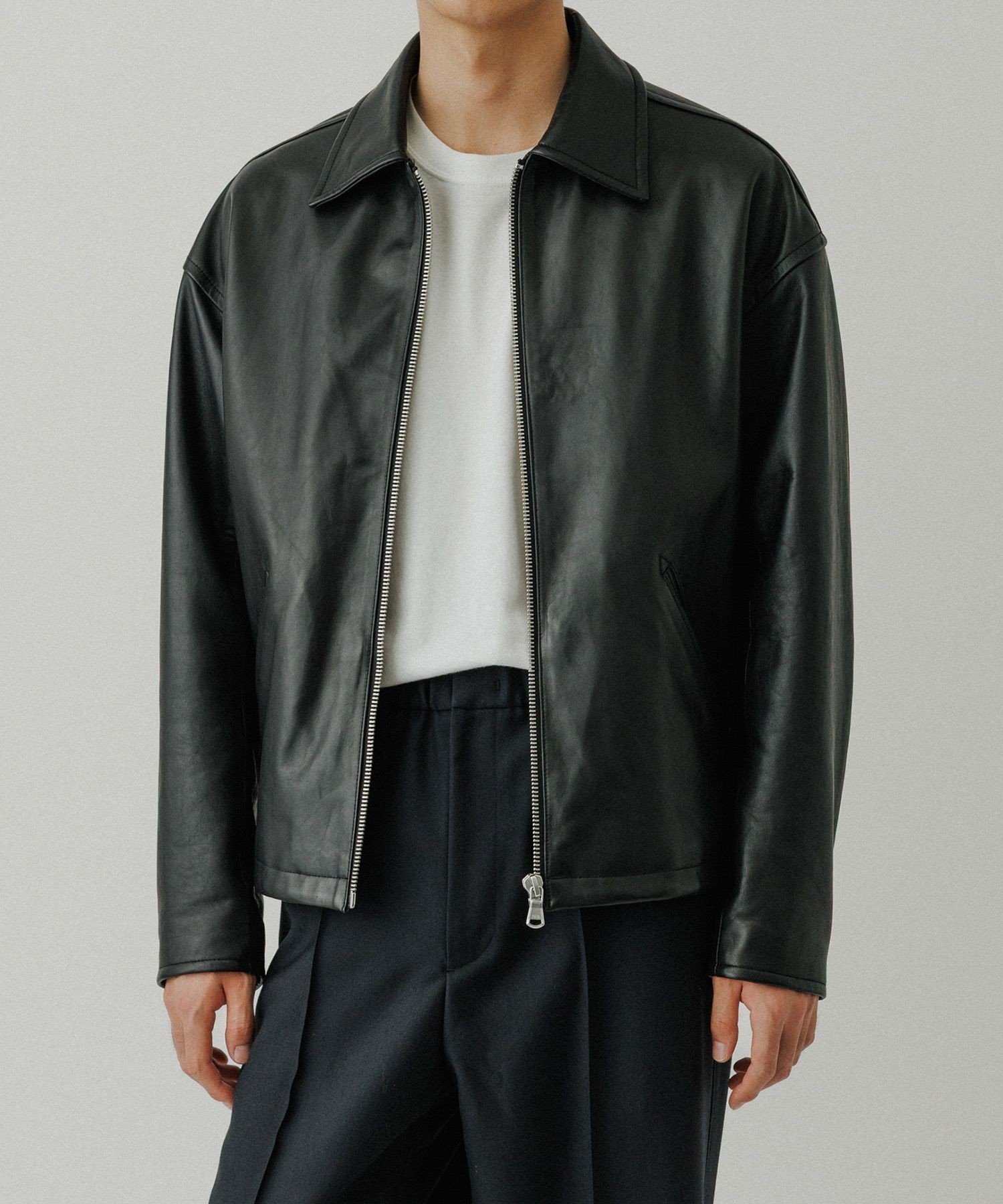 ADAM ET ROPE'｜ラムレザー ジップアップ ブルゾン | Rakuten Fashion