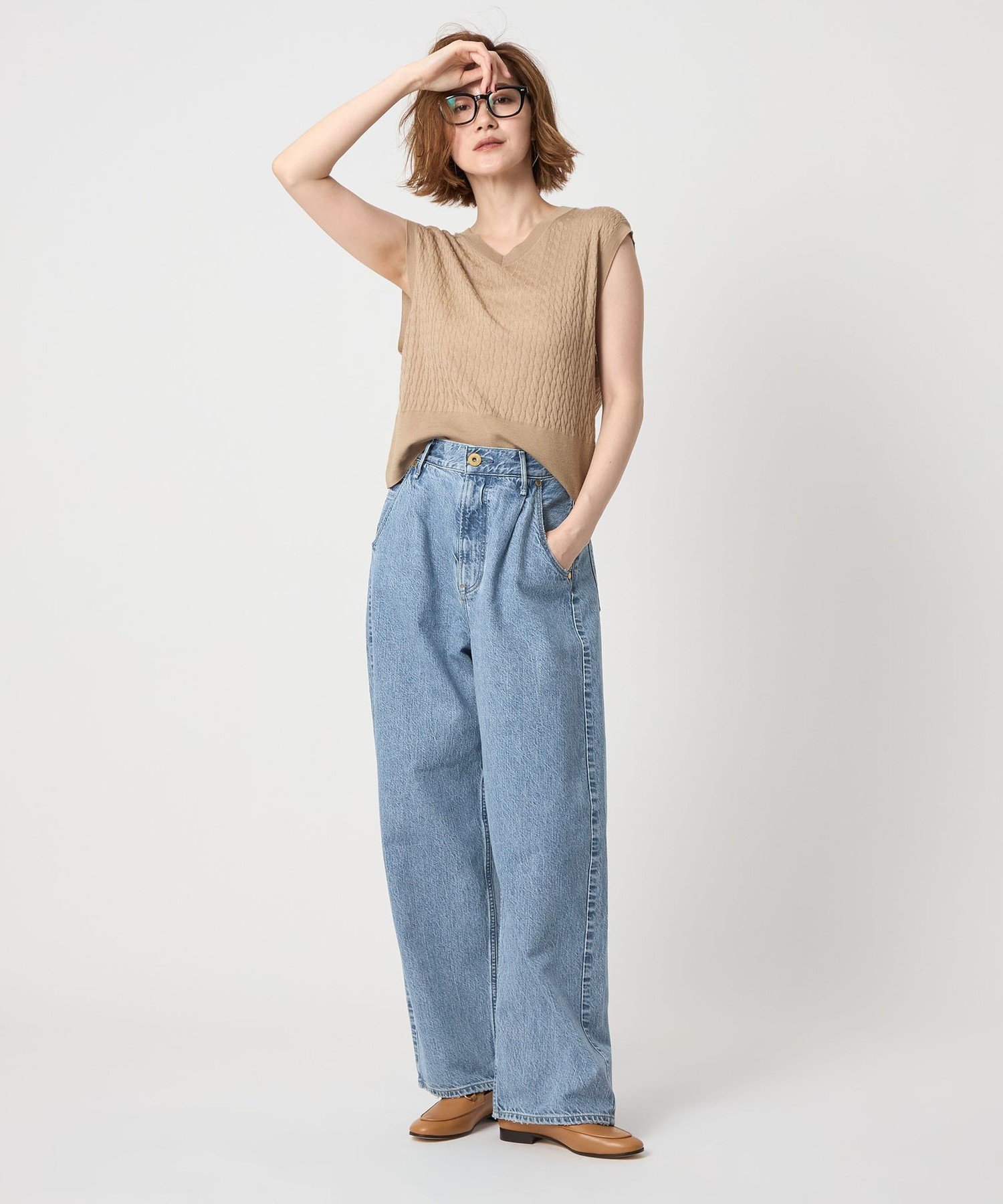 upper hights for conte タックデニムパンツ UN XS 別注】＜upper hights for conte＞タックデニムパンツ UN（デニム