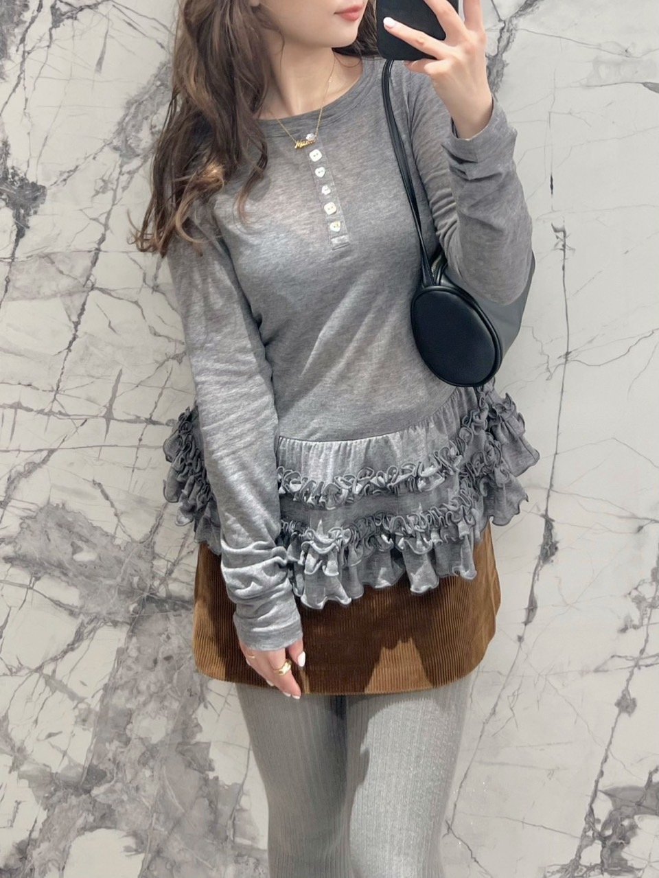 FURFUR｜裾フリルジャージートップス | Rakuten Fashion(楽天