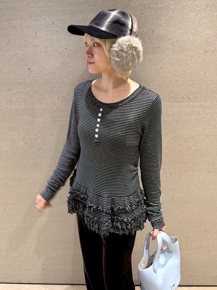 FURFUR｜裾フリルジャージートップス | Rakuten Fashion(楽天