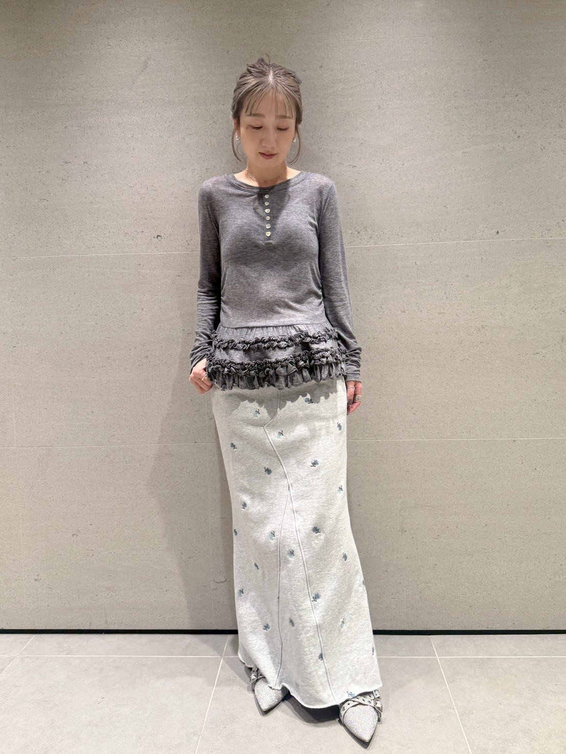 FURFUR｜裾フリルジャージートップス | Rakuten Fashion(楽天