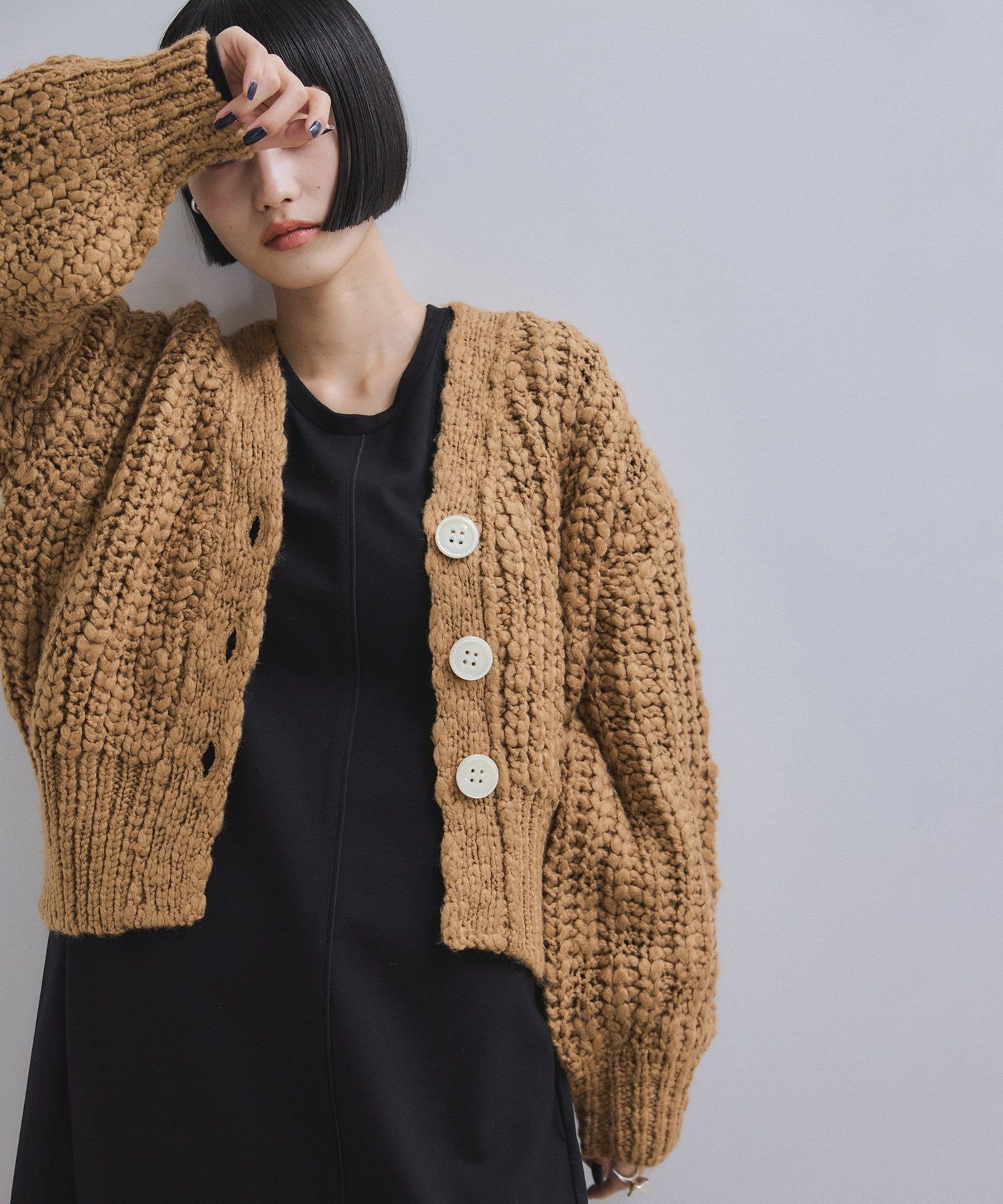 ADAM ET ROPE'｜【WEB限定】ローゲージクロップドカーディガン