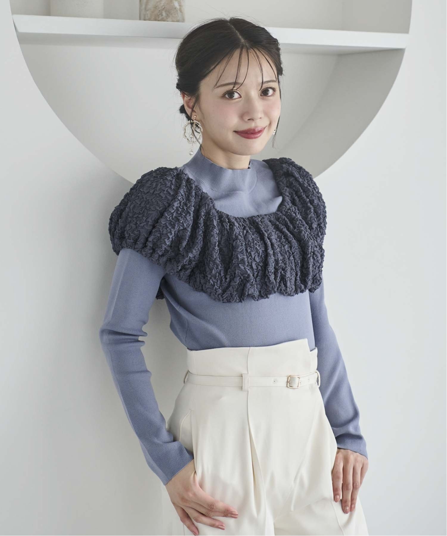 NOELA｜ふくれジャガードドッキングニット | Rakuten Fashion(楽天