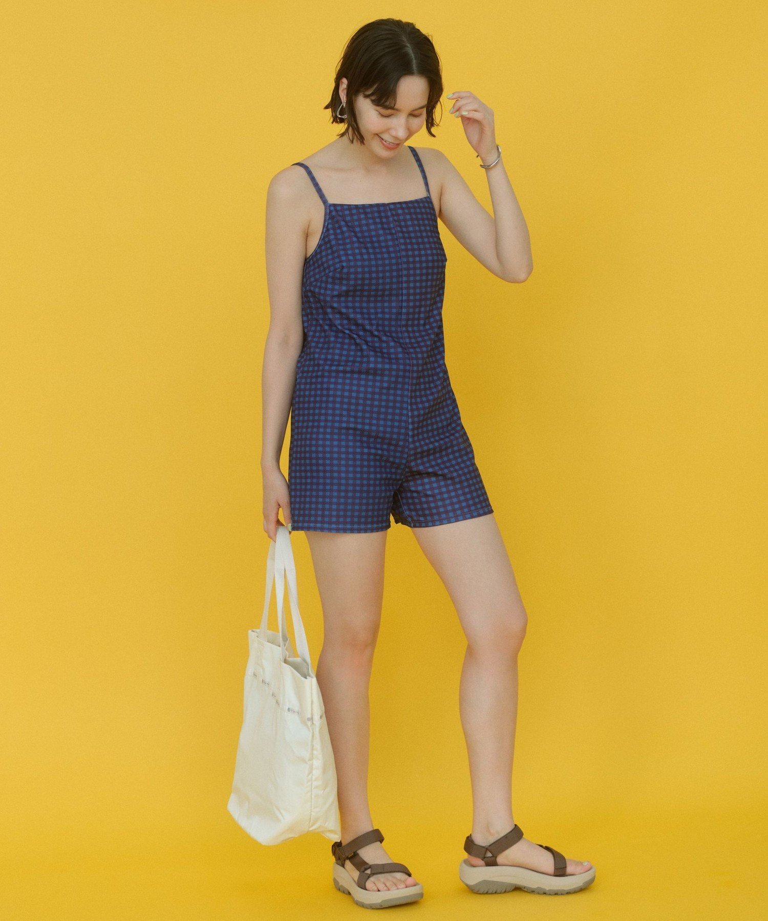 UNITED ARROWS LTD. OUTLET｜オールインワン チェック柄 スイムウェア